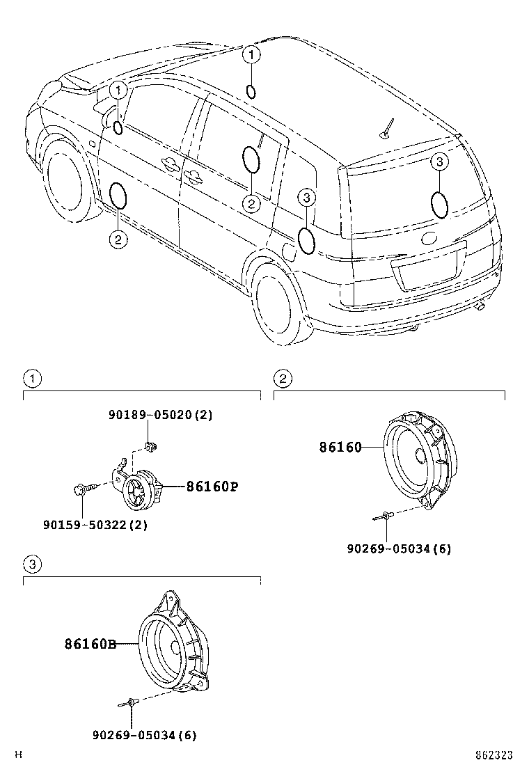 86150-44010 SPEAKER ASSY, FRONT NO.2 product image
