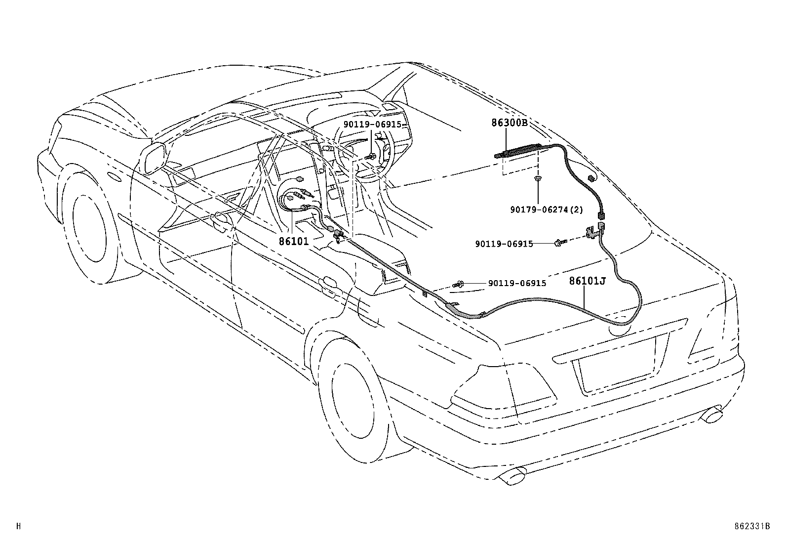 86101-30890 CORD SUB-ASSY, ANTENNA product image