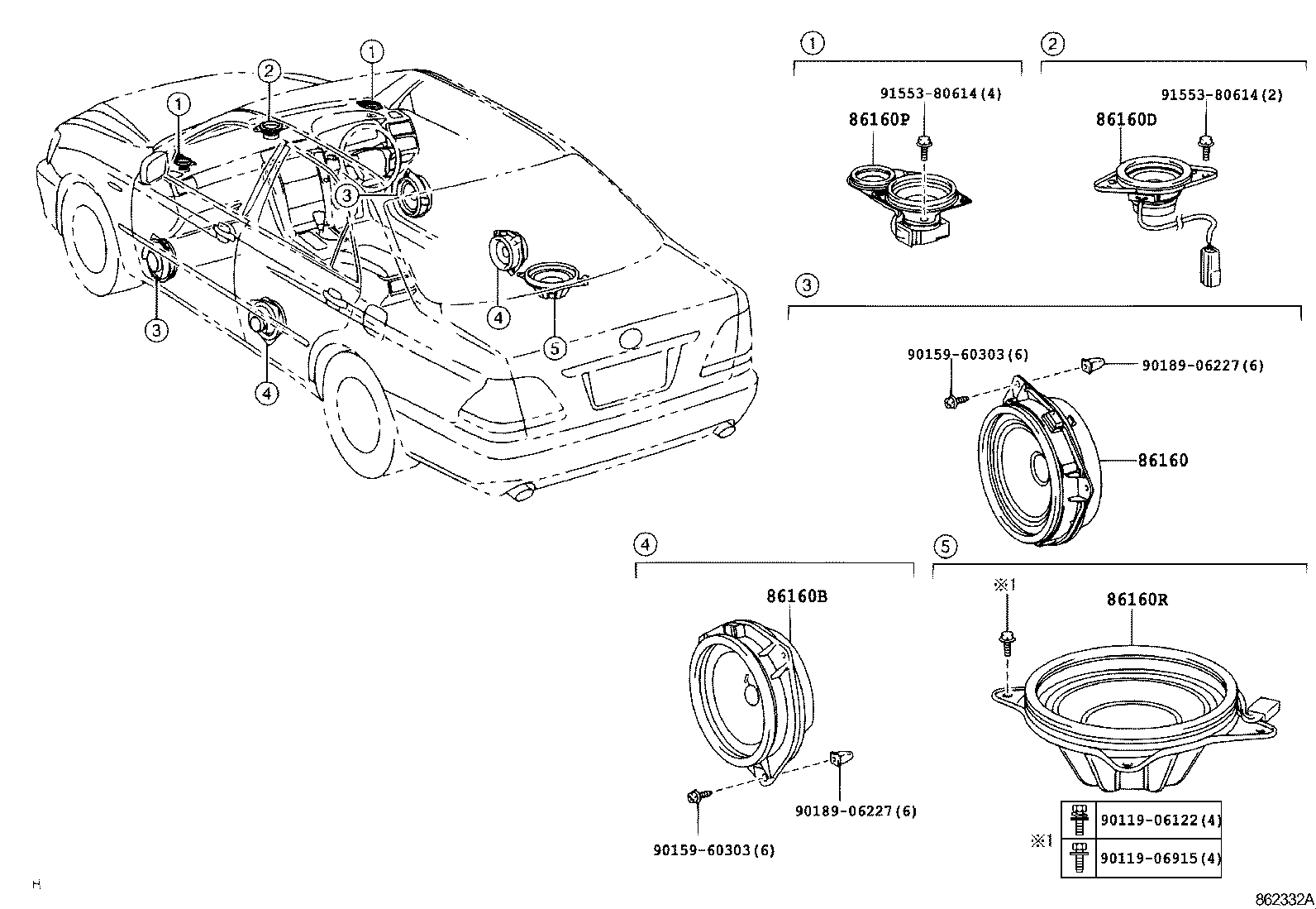 86160-30A10 SPEAKER ASSY, FRONT NO.2 product image