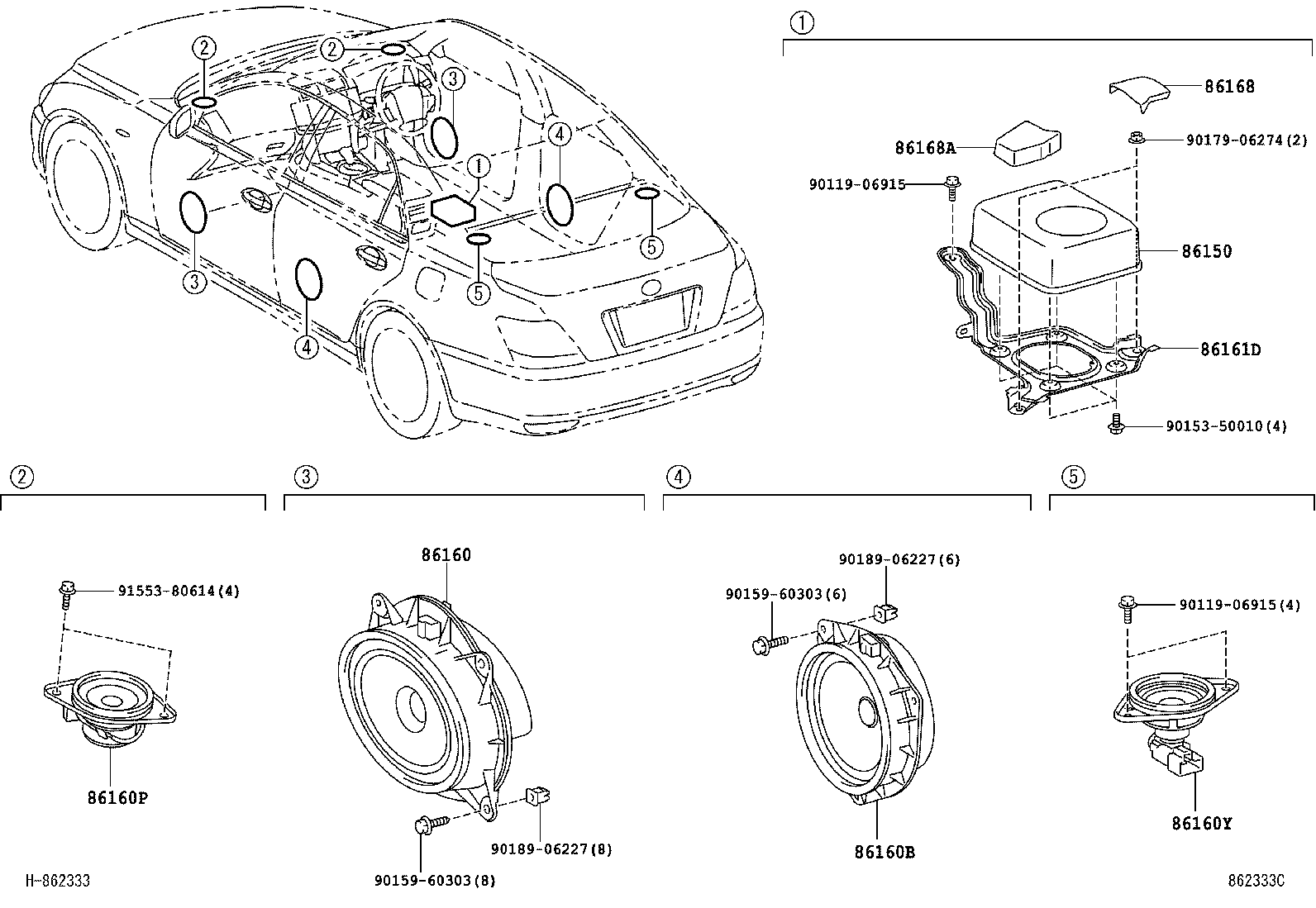86160-22A80 SPEAKER ASSY, REAR NO.2 product image