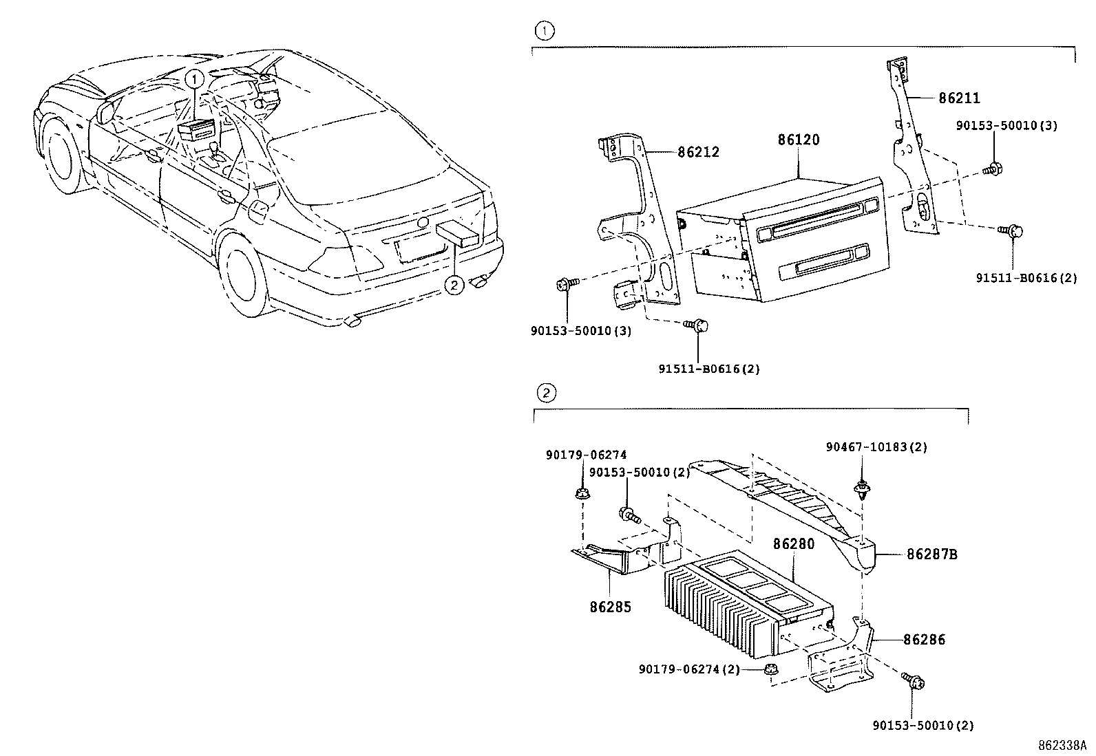 86280-30470 AMPLIFIER ASSY, STEREO COMPONENT product image
