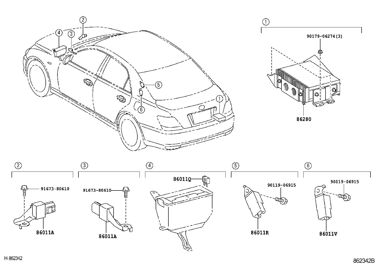86212-22190 BRACKET, RADIO, NO.2 product image