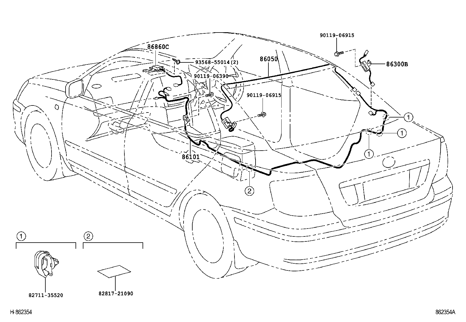 86808-20030 CORD SUB-ASSY, NAVIGATION ANTENNA product image