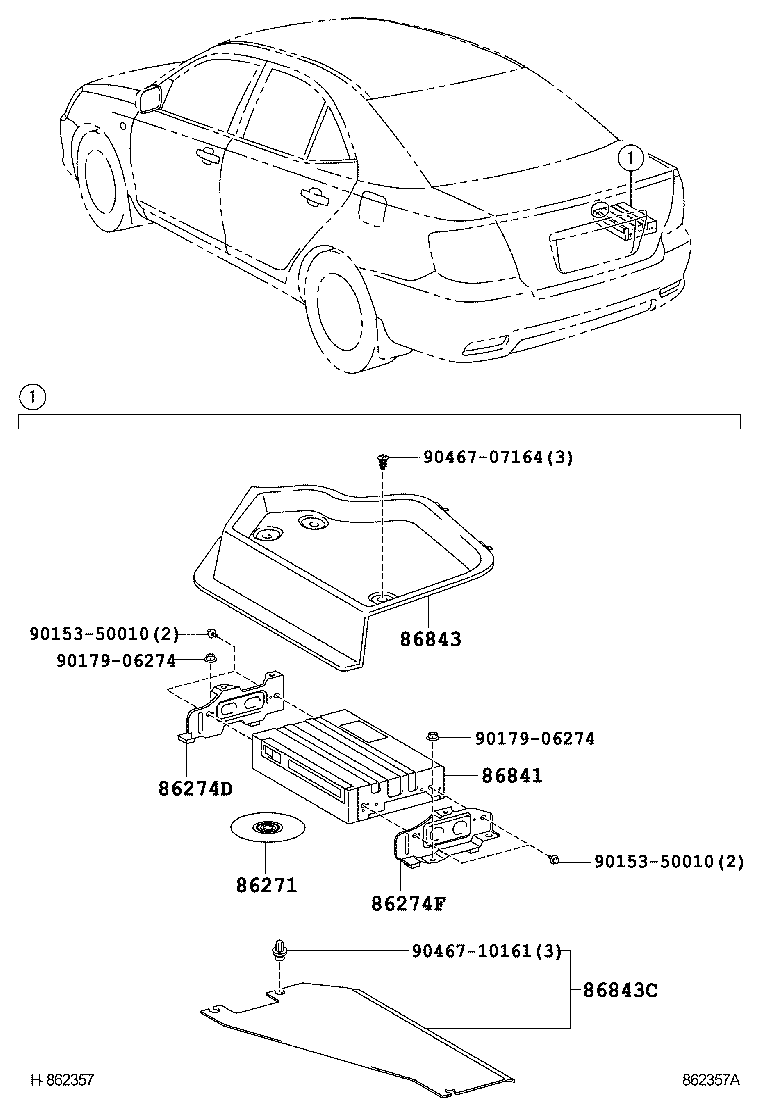 86211-20490 BRACKET, RADIO RECEIVER, NO.1 product image