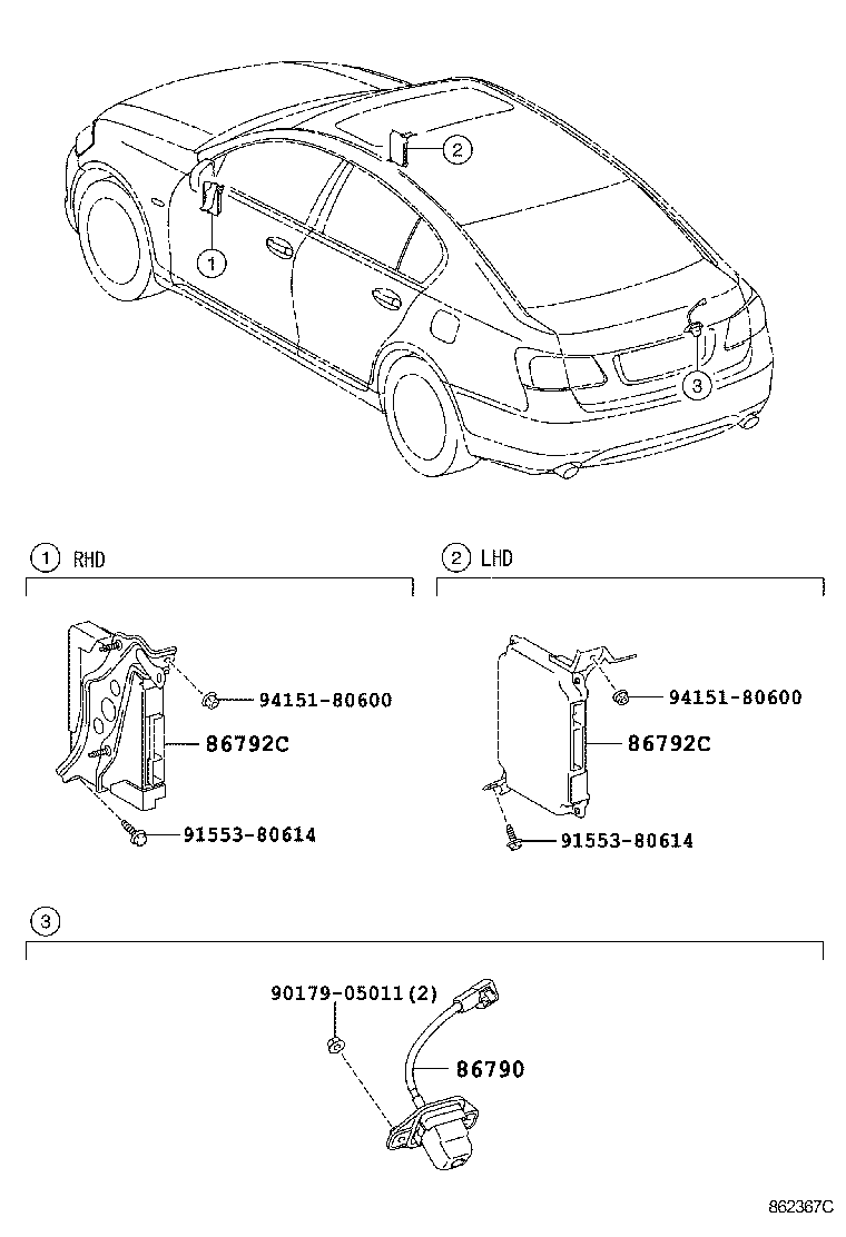 86792-30070 COMPUTER, PARKING ASSIST product image