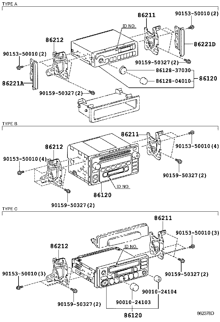 86212-26090 BRACKET, RADIO, NO.2 product image