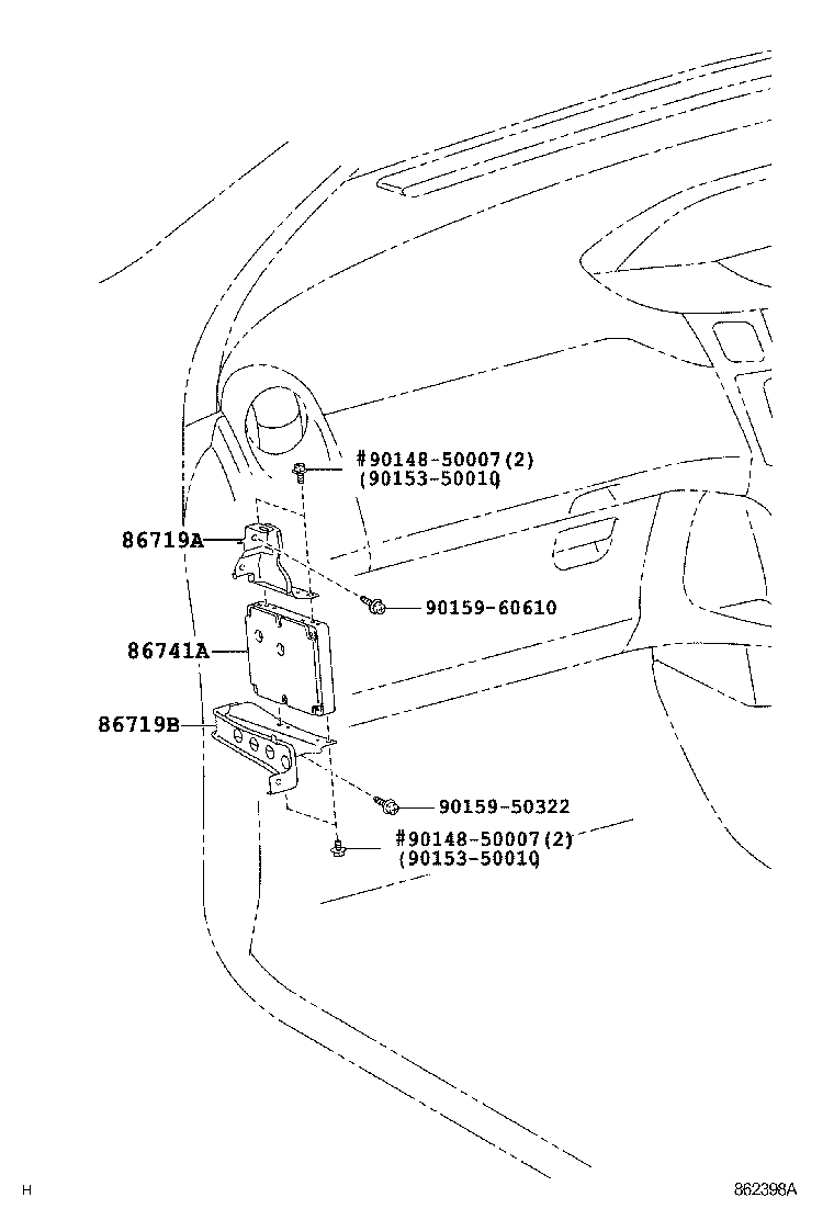 86719-52070 BRACKET, TELEPHONE NO.2 product image