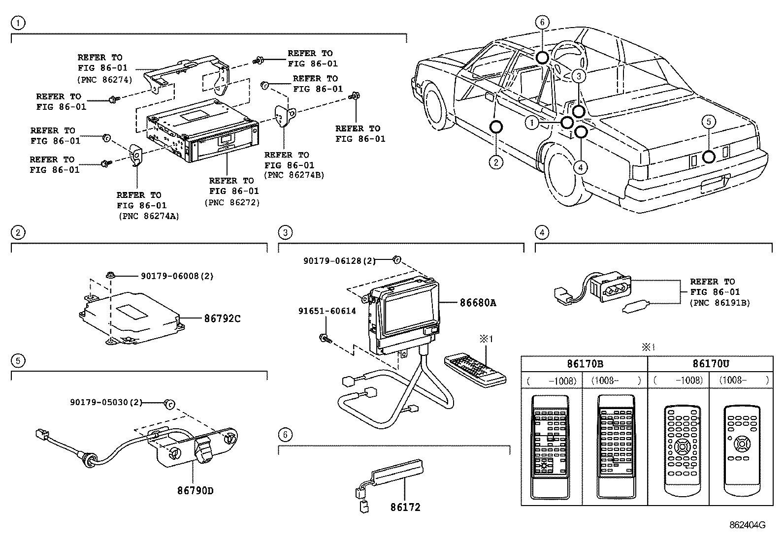 86170-40160 SWITCH & VOLUME ASSY, REAR product image