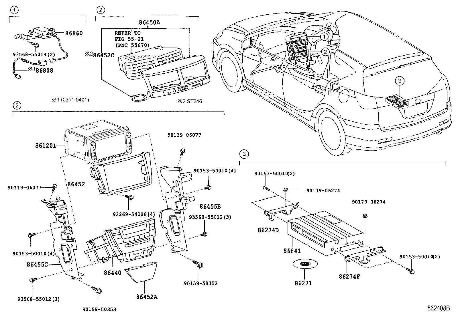 86274-21040 BRACKET, DISC PLAYER, NO.2 product image