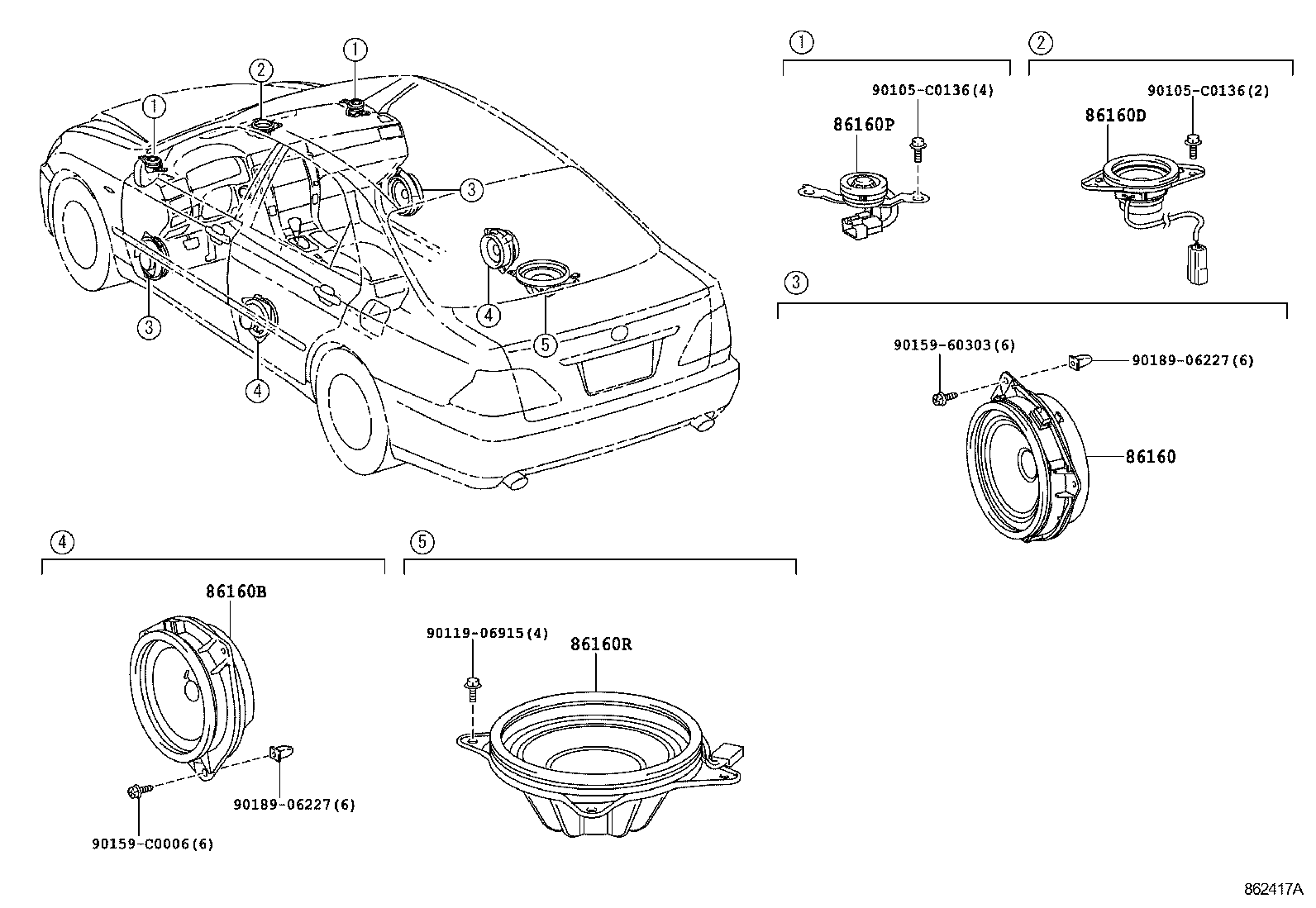 86160-0N040 SPEAKER ASSY, STEREO COMPONENT product image