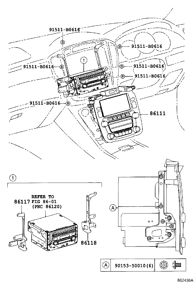 86029-48100 BRACKET SET, TELEVISION, NO.1 product image