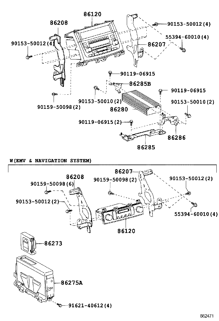 86280-0W052 AMPLIFIER ASSY, STEREO COMPONENT product image