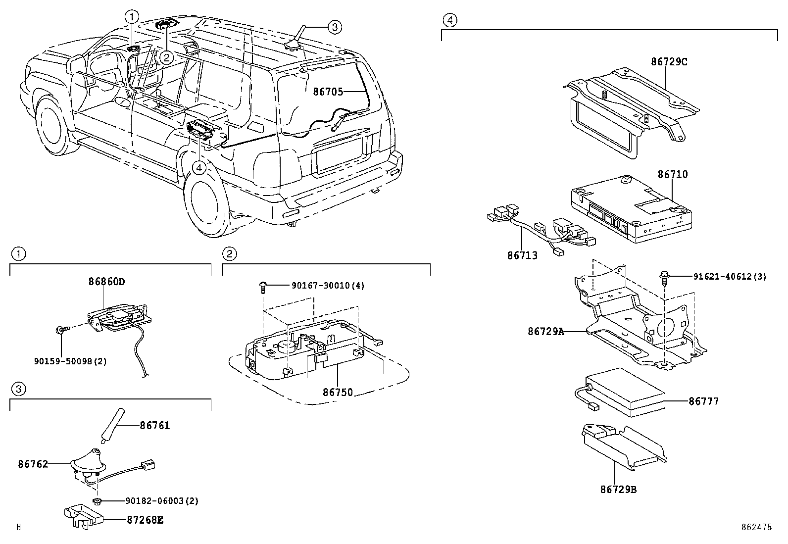 86729-60060 BRACKET, MOBILEPHONE, NO.1 product image