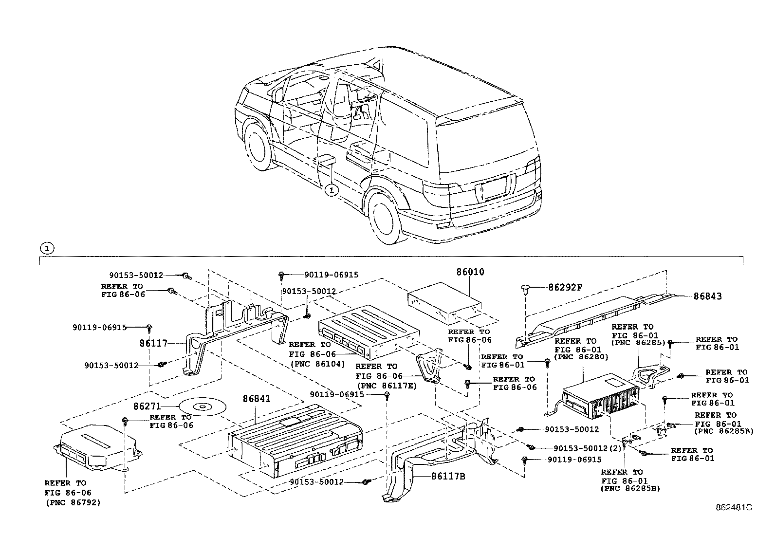 86211-58030 BRACKET, RADIO RECEIVER, NO.1 product image