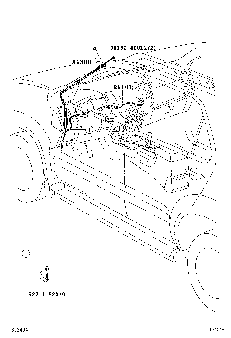 86300-0K030 ANTENNA ASSY, W/HOLDER product image