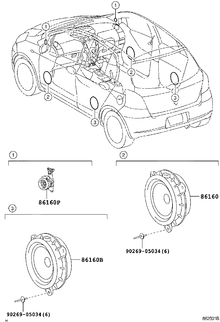 86160-52240 SPEAKER ASSY, FRONT NO.2 product image