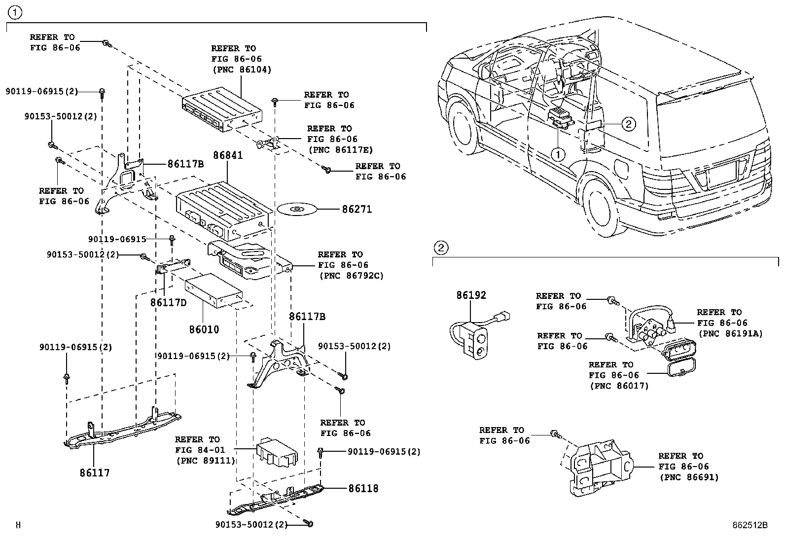 86117-58140 BRACKET, TELEVISION DISPLAY, B product image
