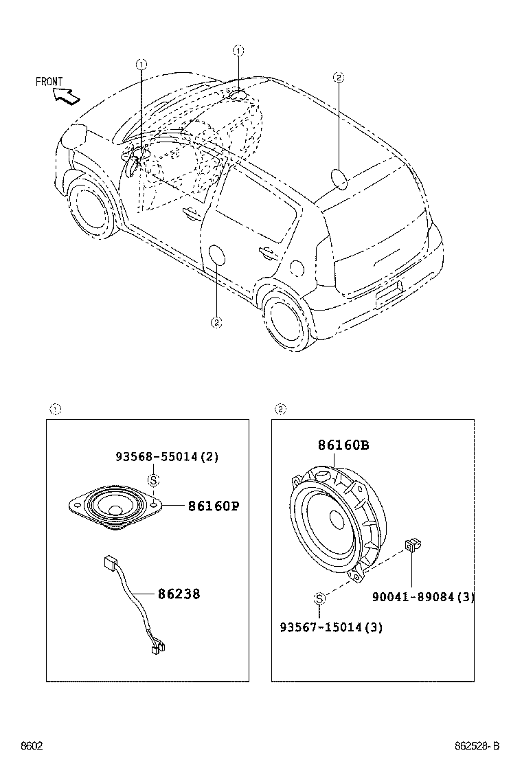 86160-B1020 SPEAKER ASSY, FRONT NO.2 product image
