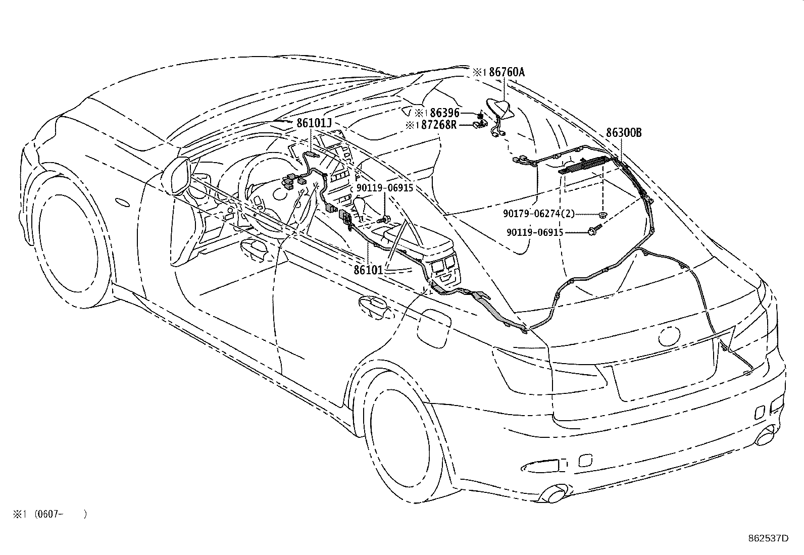 Toyota 86300-53170 ANTENNA ASSY, AMPLIFIER, NO.1