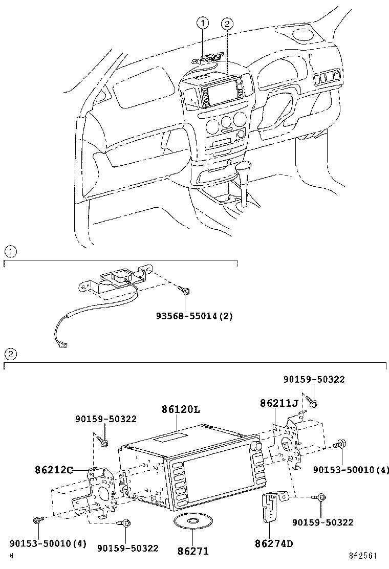 86274-52050 BRACKET, DISC PLAYER product image