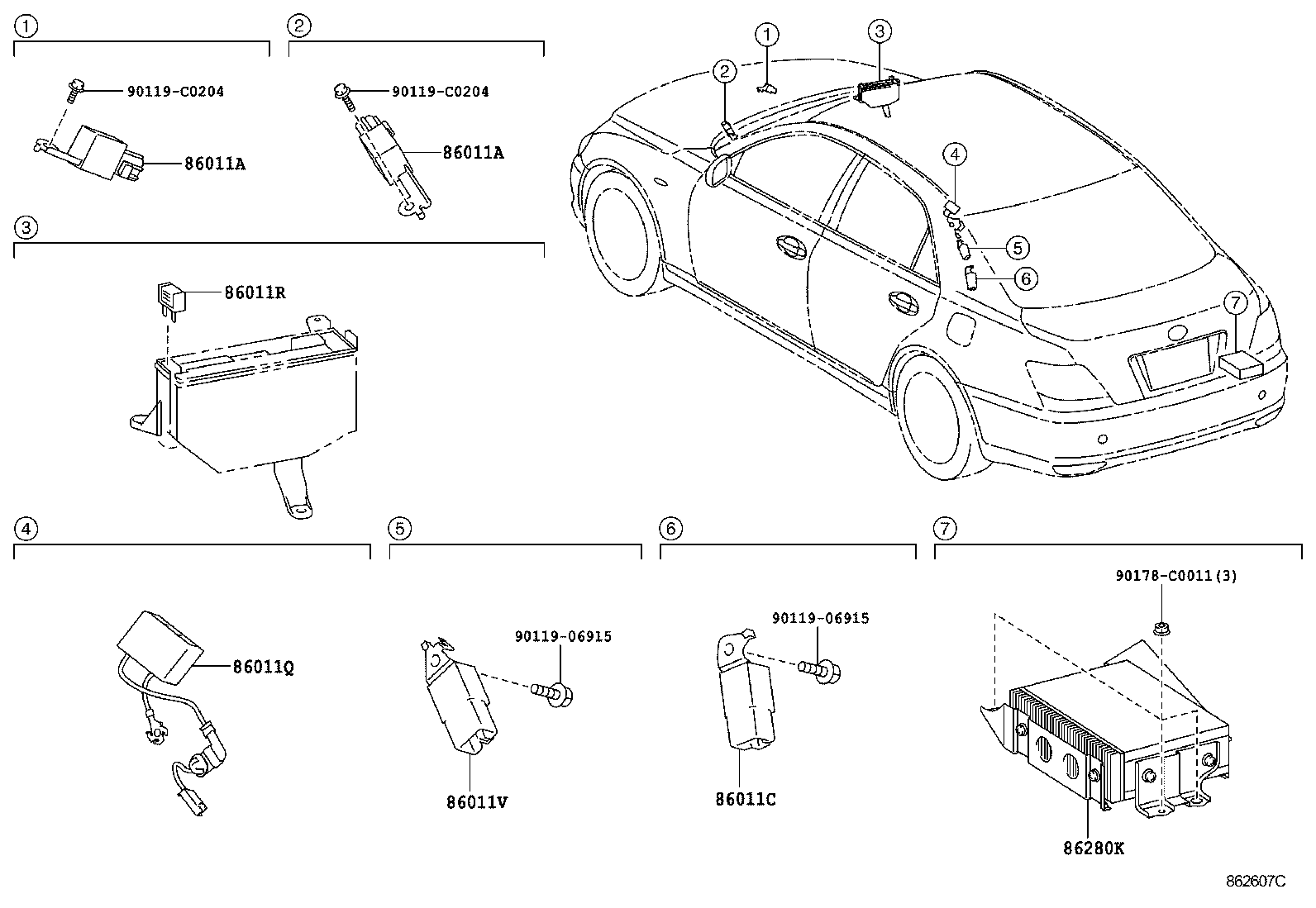 90011-25137 KNOB, RADIO RECEIVER SWITCH product image
