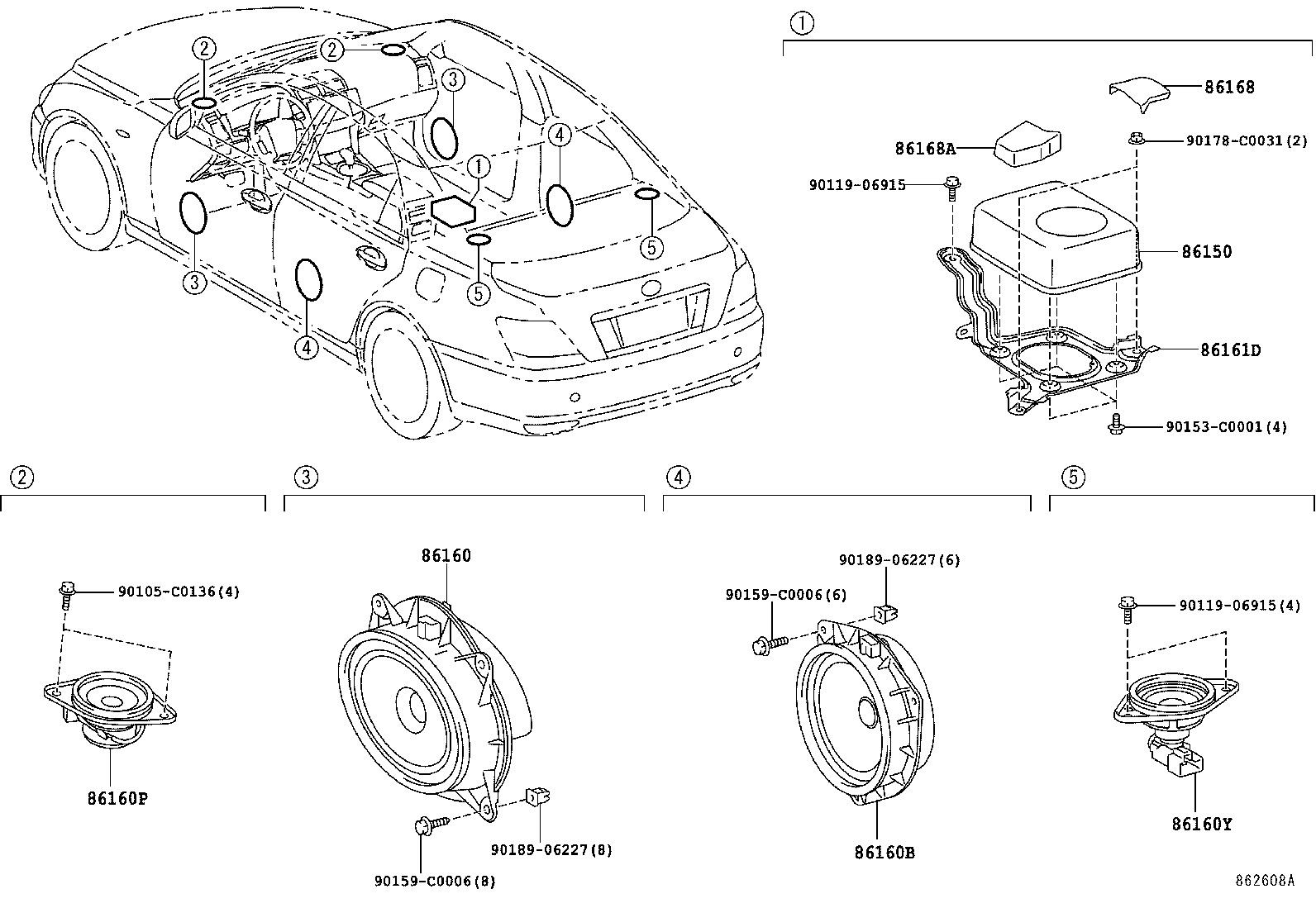 86160-0P090 SPEAKER ASSY, REAR NO.2 product image
