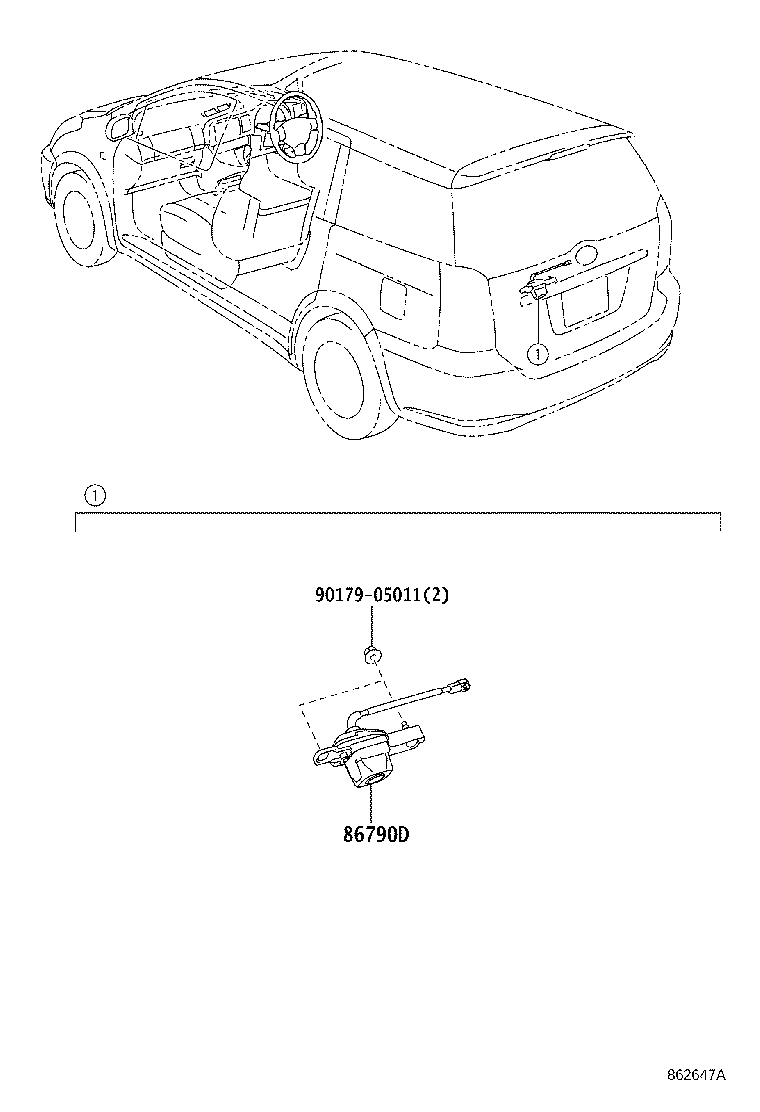 86117-68050 BRACKET, MULTI-DISPLAY CONTROLLER, NO.2 product image