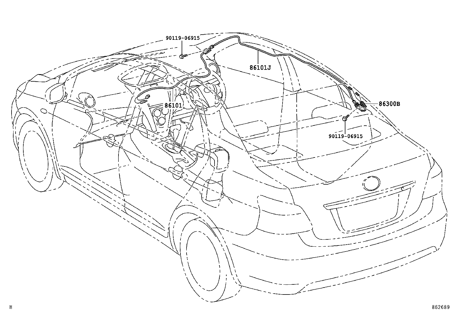 86101-52550 CORD SUB-ASSY, ANTENNA product image