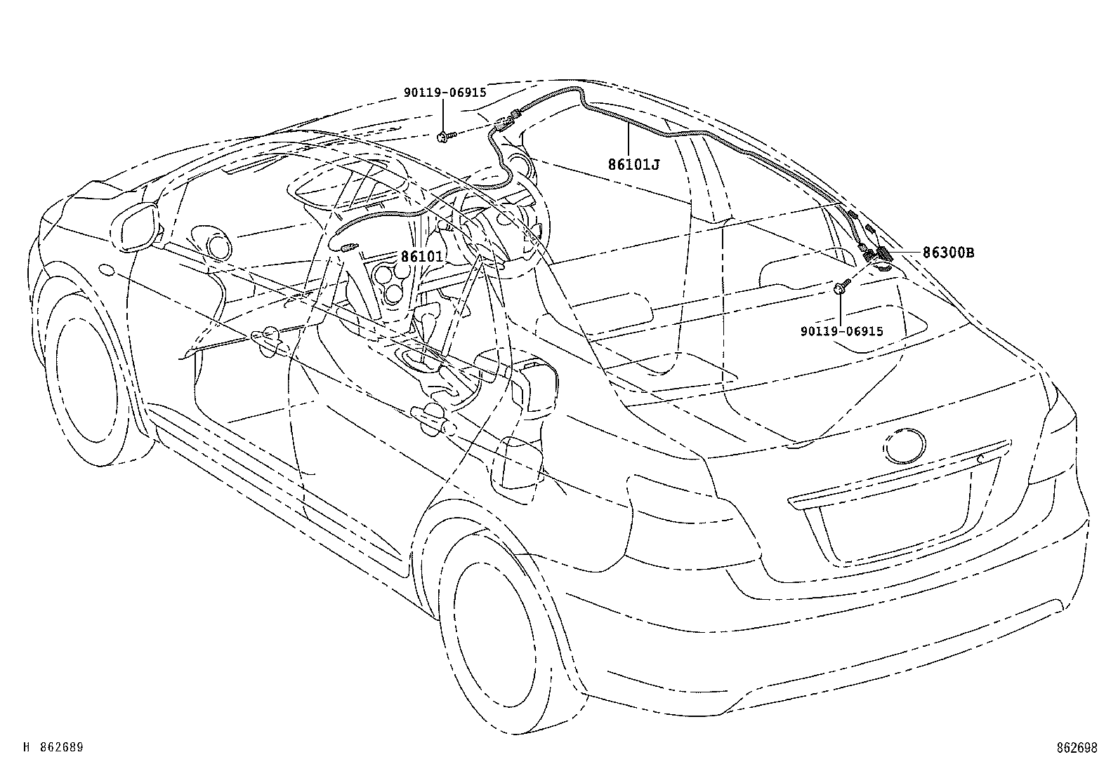 86101-52580 CORD SUB-ASSY, ANTENNA product image
