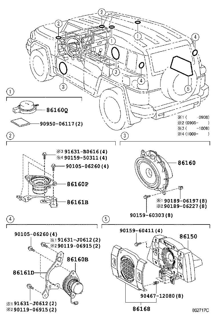 Toyota 86161-35100 BRACKET, SPEAKER, FRONT NO.2