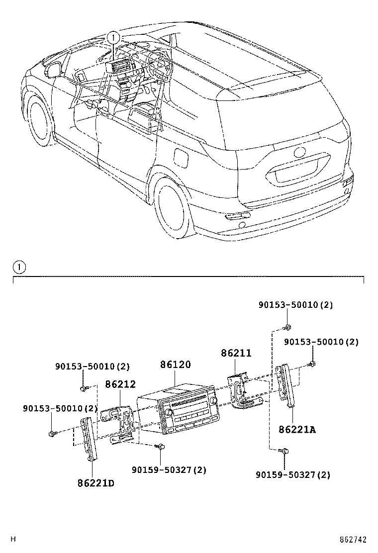 86212-28210 BRACKET, RADIO, NO.2 product image