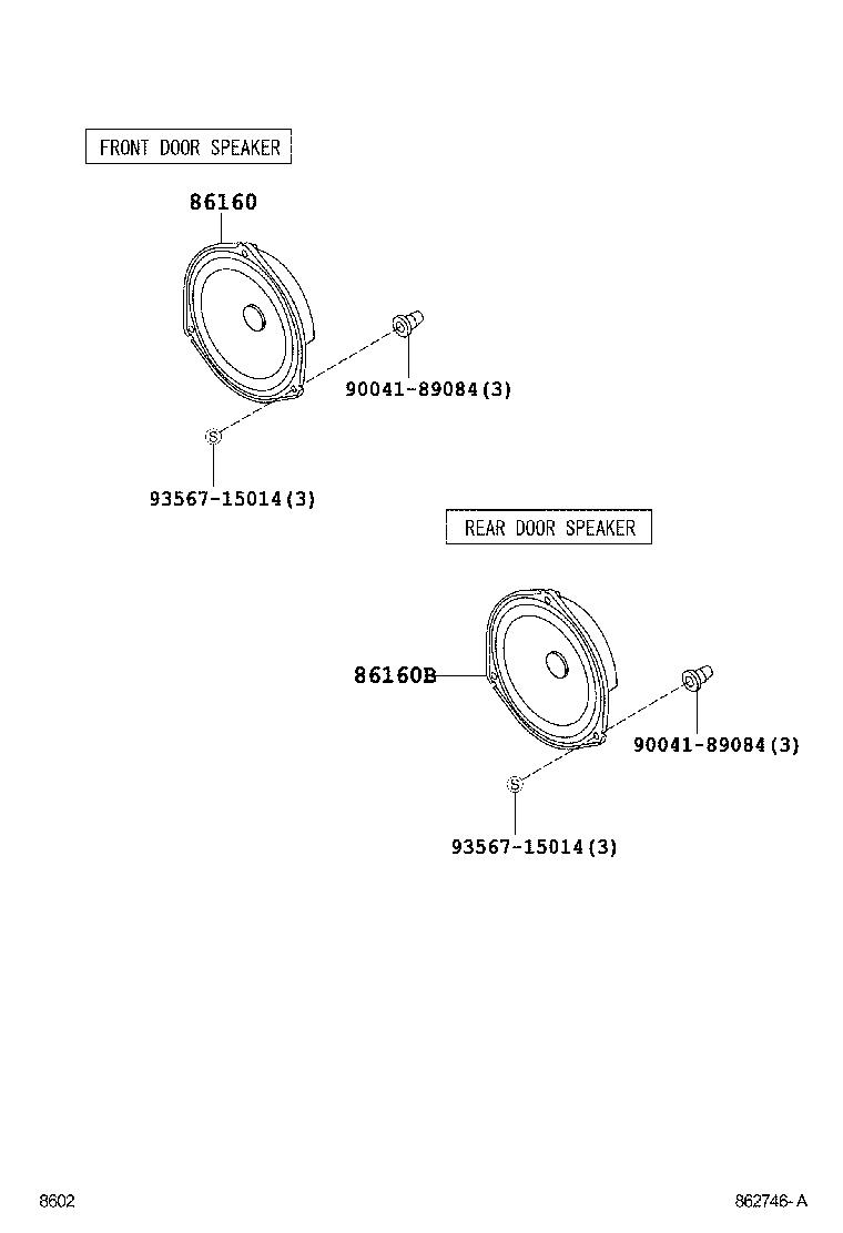 Toyota 86160-B4010 SPEAKER ASSY, FRONT NO.1