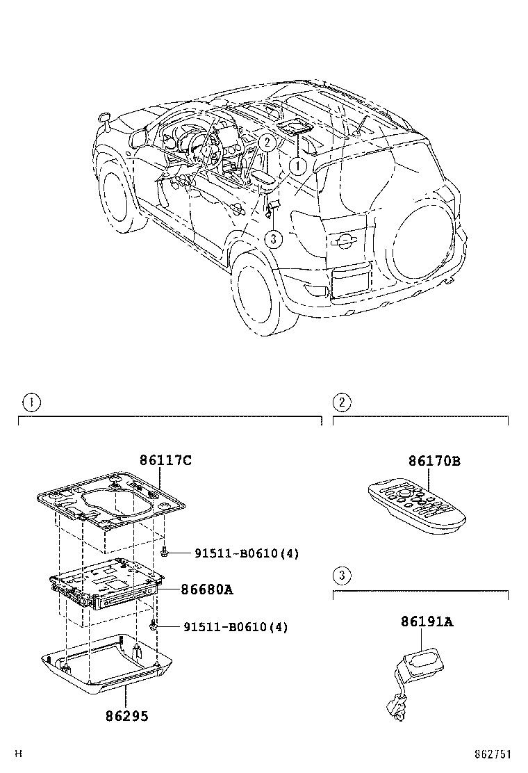 86117-42010 BRACKET, MULTI-DISPLAY CONTROLLER, NO.2 product image