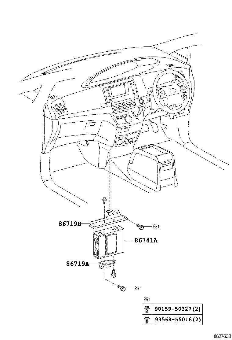86719-28030 BRACKET, TELEPHONE NO.1 product image