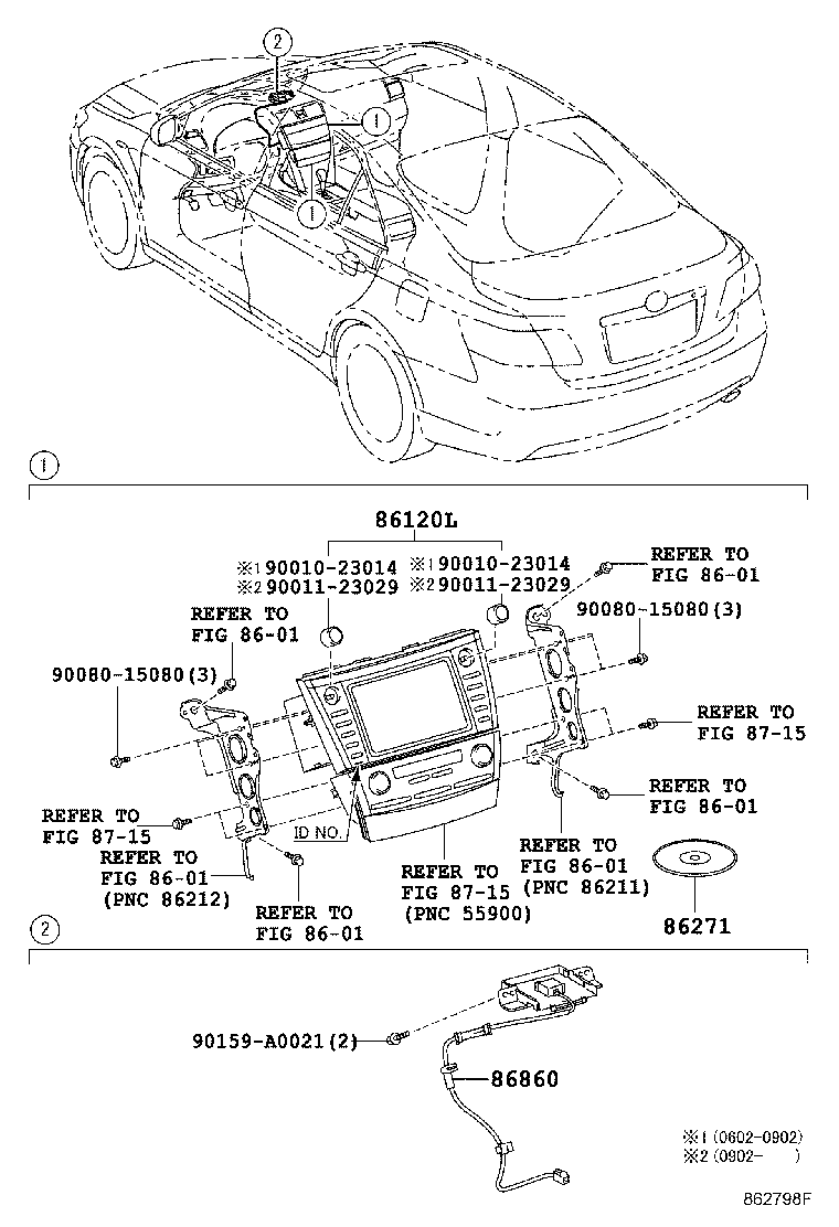Toyota 86860-33110 ANTENNA ASSY, NAVIGATION