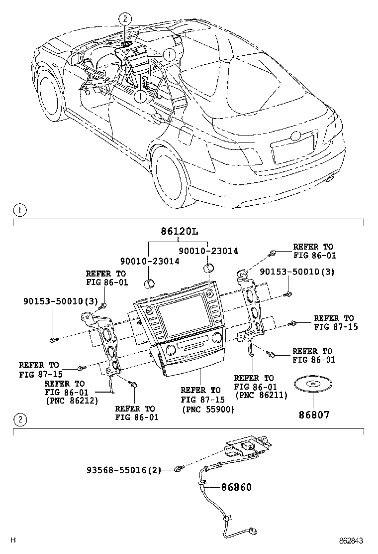 86860-33150 ANTENNA ASSY, NAVIGATION product image
