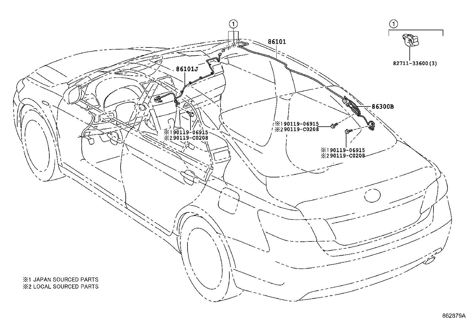 86101-33650 CORD SUB-ASSY, ANTENNA product image