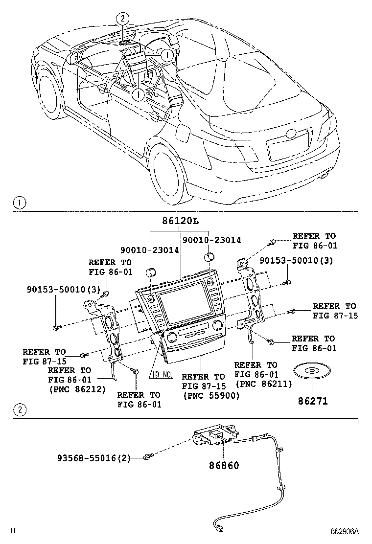 86860-33130 ANTENNA ASSY, NAVIGATION product image