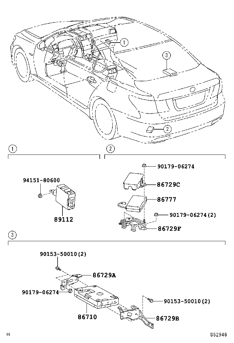 86729-50290 BRACKET, MOBILEPHONE, NO.3 product image
