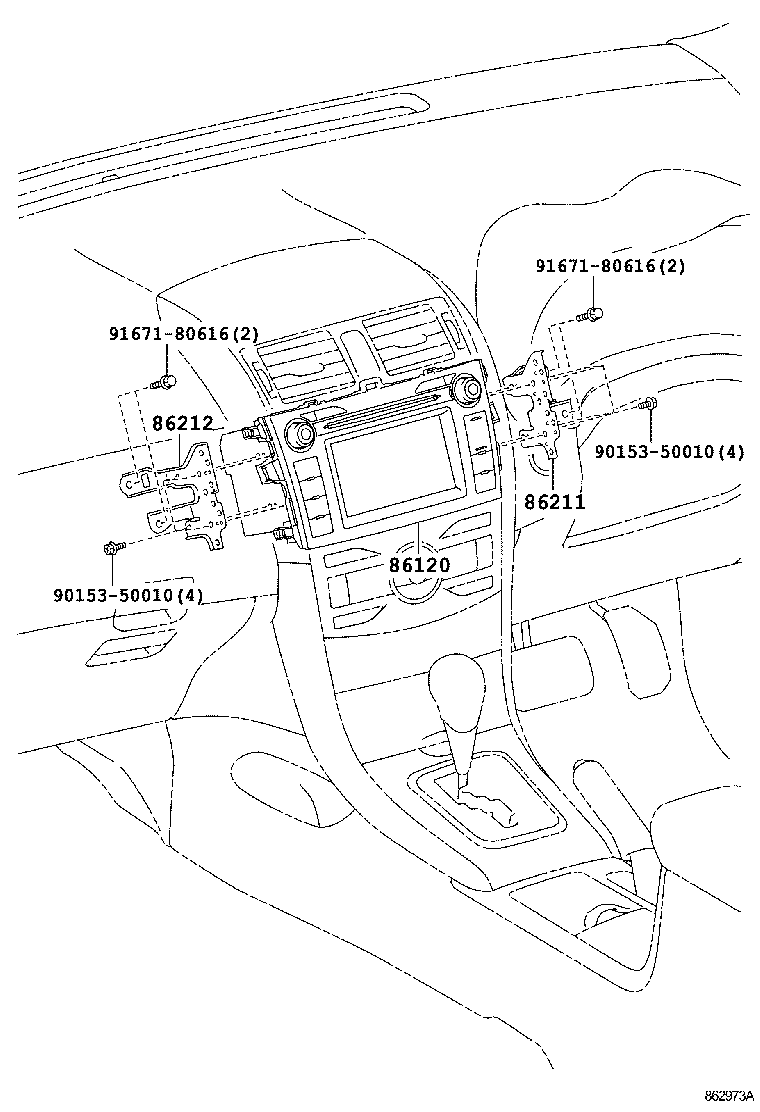 86211-12420 BRACKET, RADIO, NO.1 product image