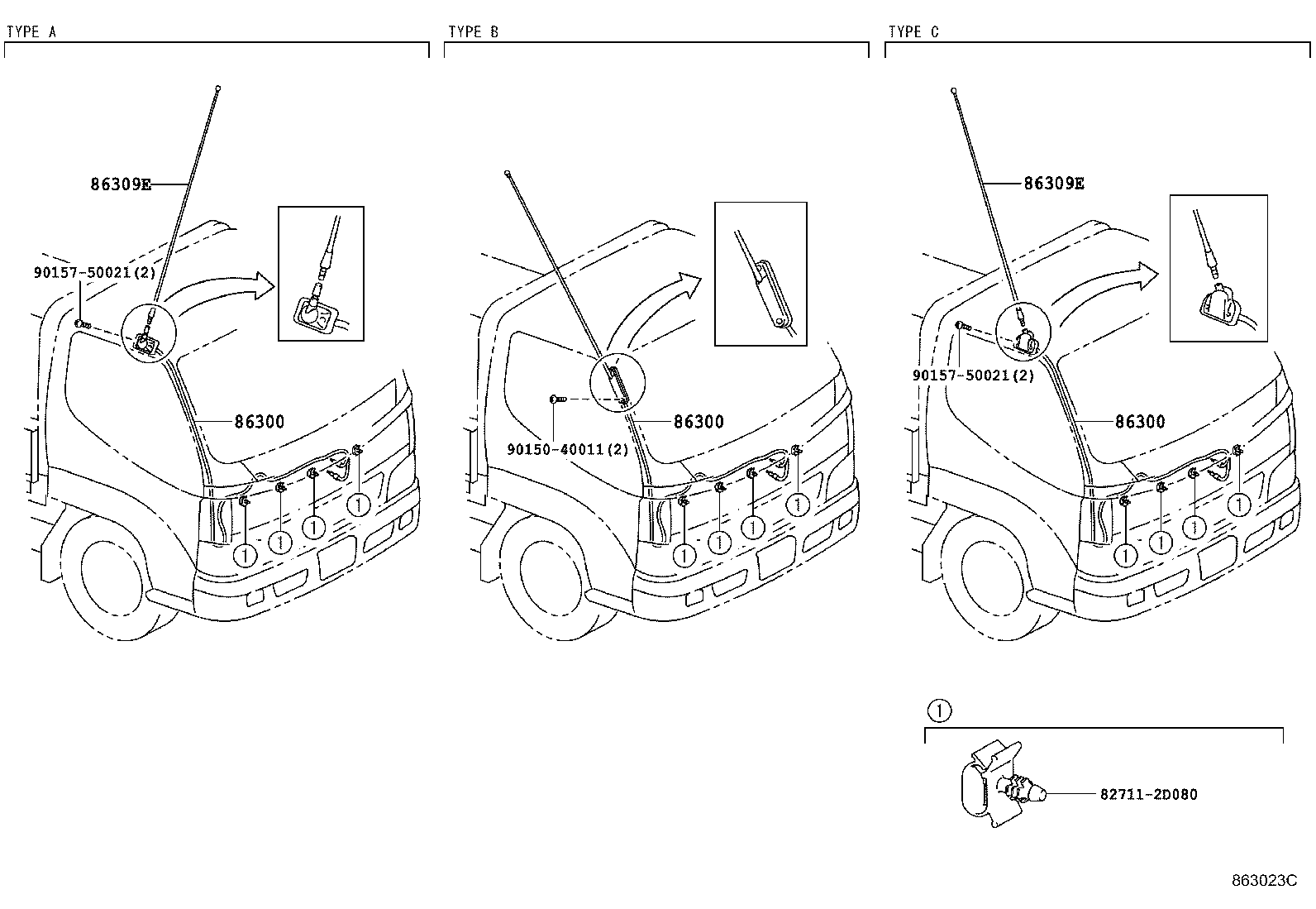86309-37010 POLE SUB-ASSY, ROOF ANTENNA product image