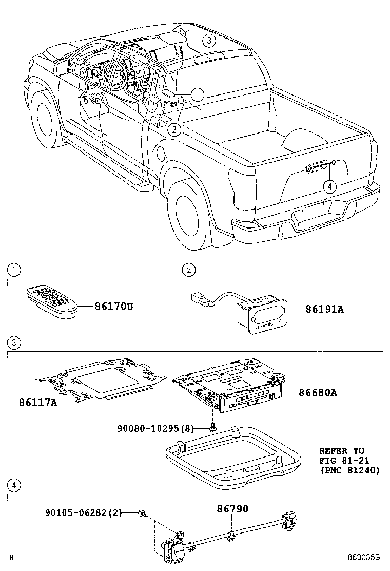 Toyota 86117-34030 BRACKET, TELEVISION DISPLAY, A