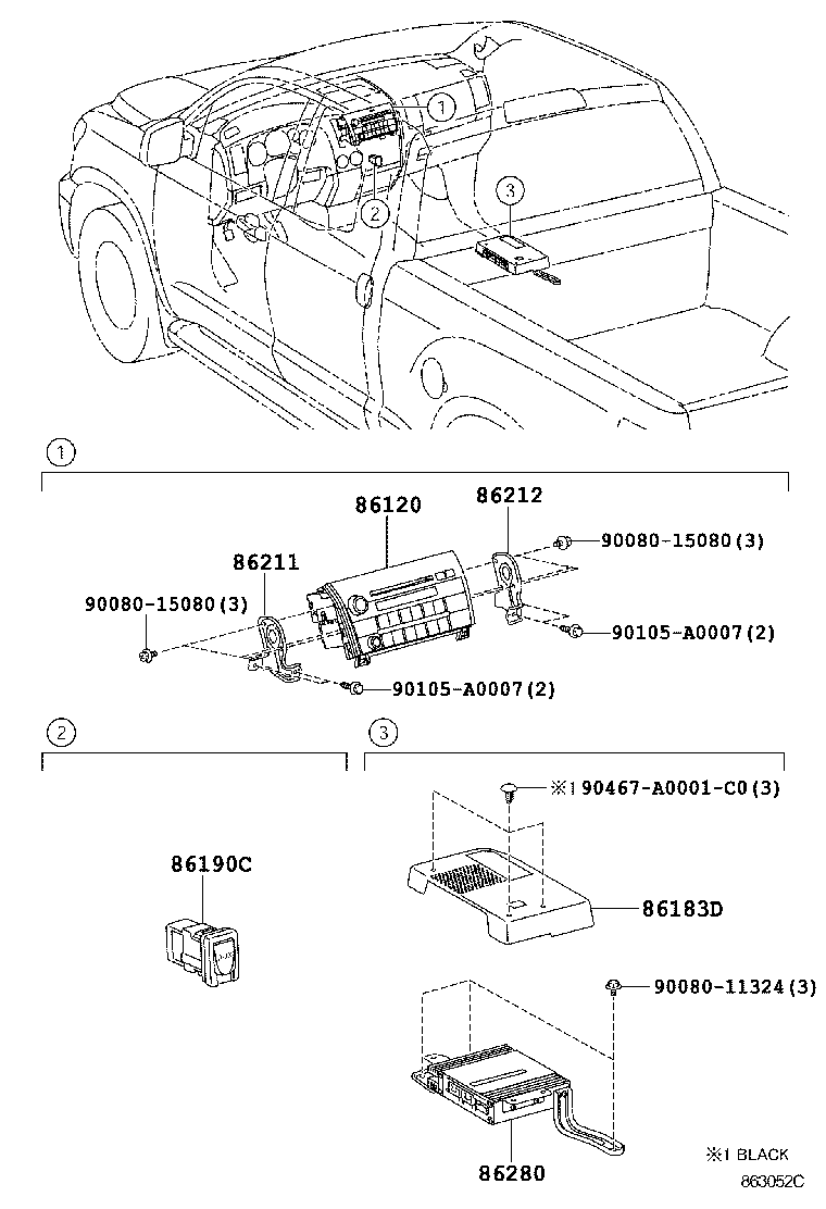 Toyota 86190-0C031 ADAPTER ASSY, STEREO JACK, NO.1
