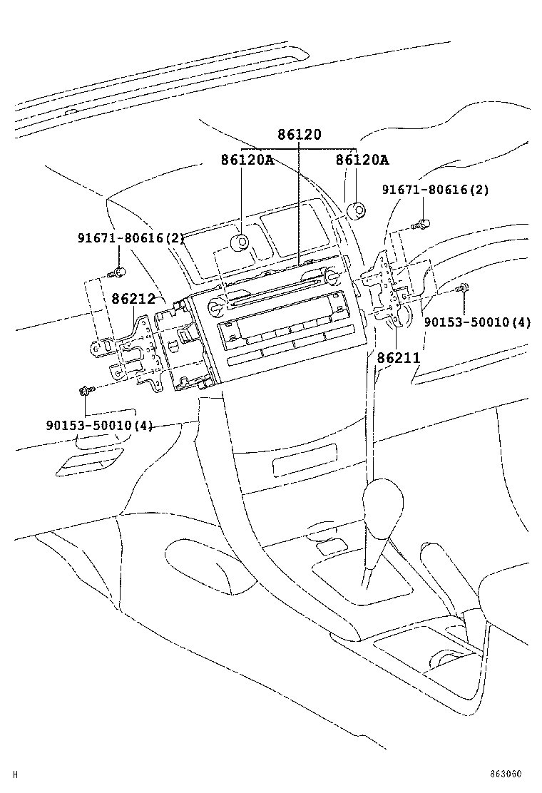 86211-12450 BRACKET, RADIO, NO.1 product image