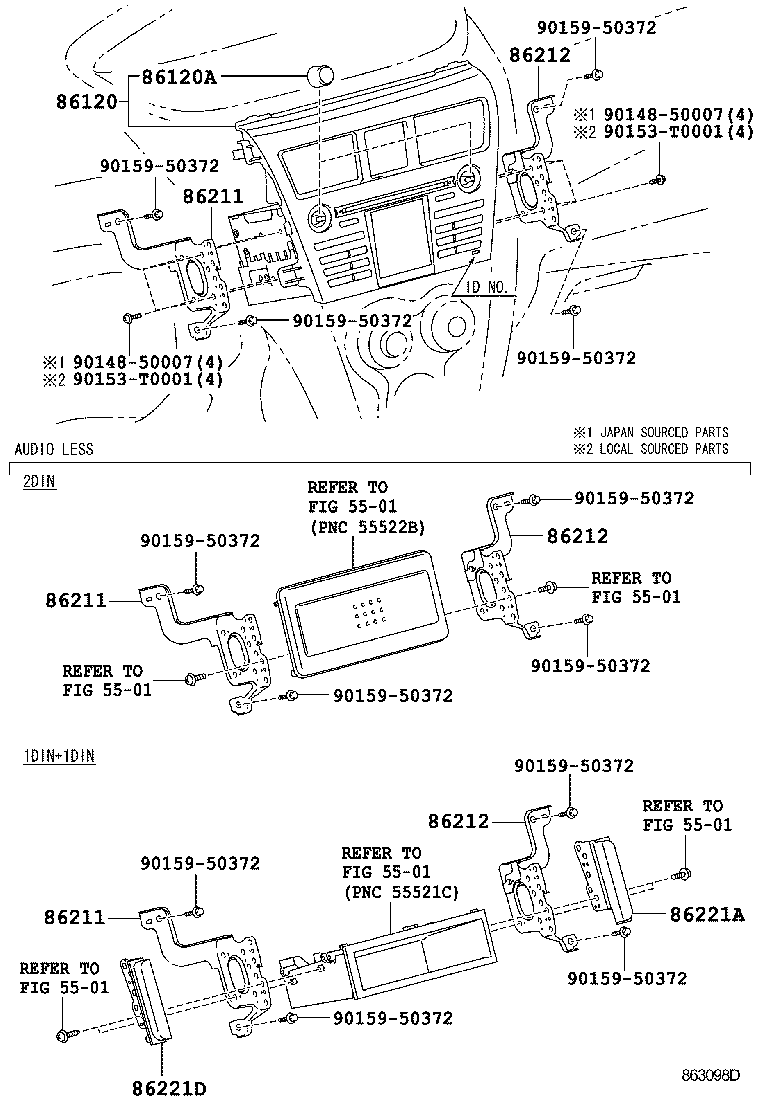 86212-0D060 BRACKET, RADIO, NO.2 product image