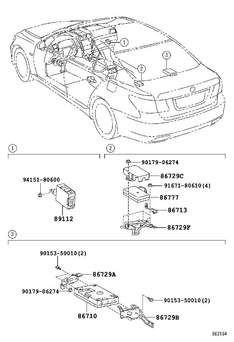 86729-50310 BRACKET, MOBILEPHONE, NO.4 product image