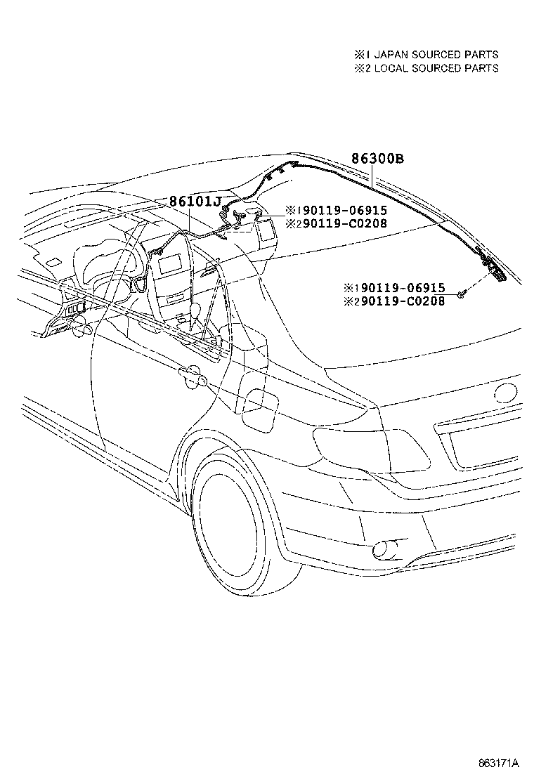 86101-02650 CORD SUB-ASSY, ANTENNA, NO.2 product image