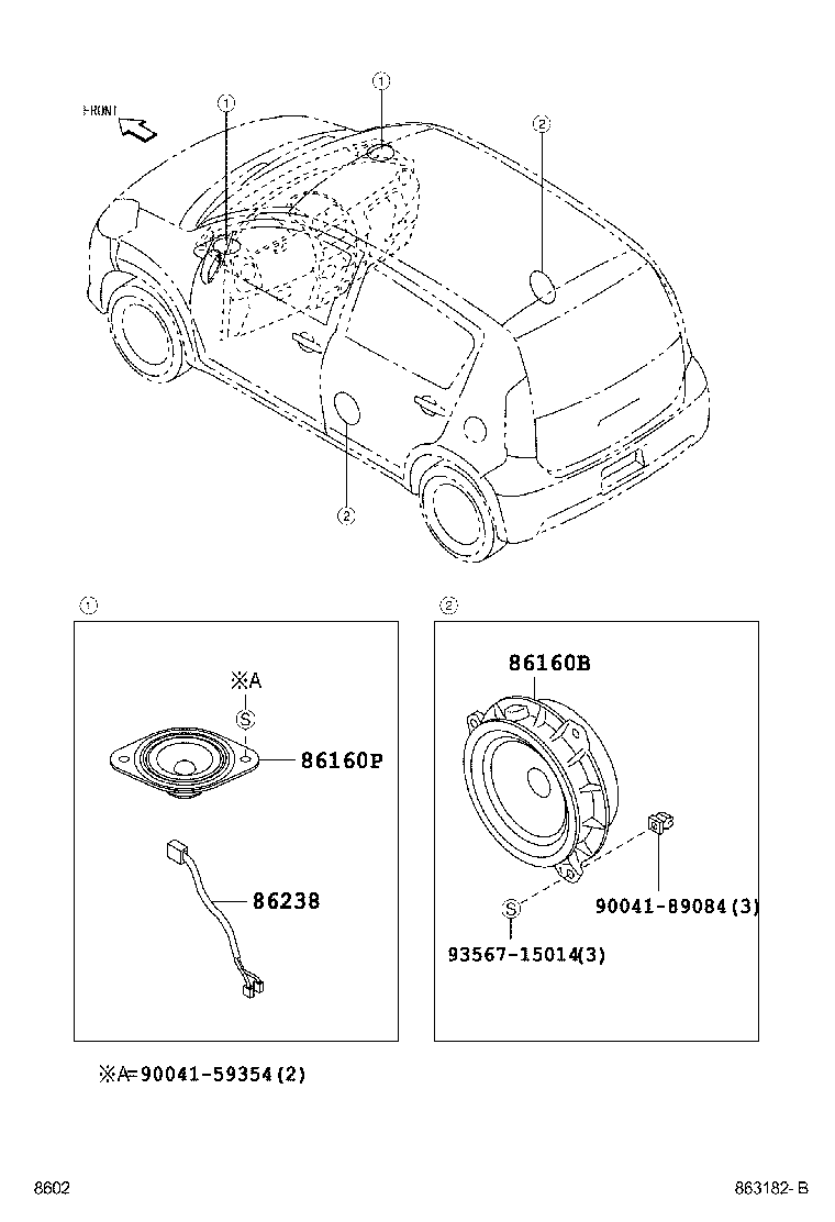 86160-B1020 SPEAKER ASSY, FRONT NO.2 product image