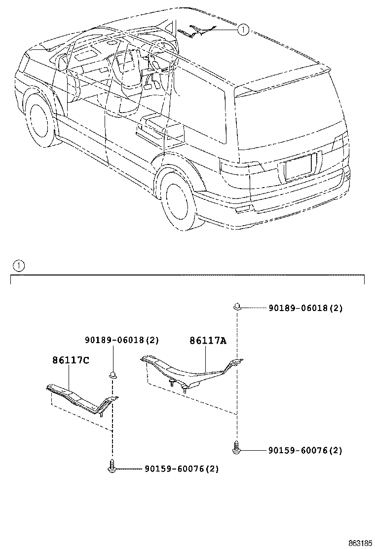 86117-58300 BRACKET, TELEVISION DISPLAY, A product image