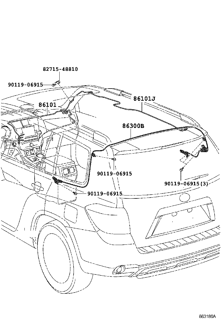 Toyota 86300-48260 ANTENNA ASSY, AMPLIFIER, NO.1